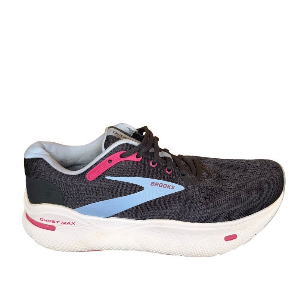 Brooks ghost max Women's Athletic Shoes - Black, Pink, and Blue size 10